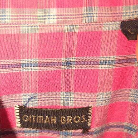Gitman Bros Shirt L Pink Plaid Button Down USA Made SSBD Cotton Mens Preppy - Picture 3 of 6